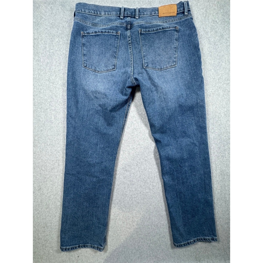 Mott & Bow Mens Medium Wash Blue Denim Slim Jeans 38x30 - Picture 8 of 13